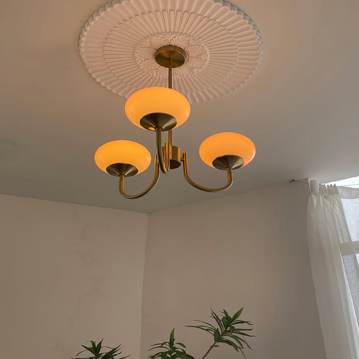 Marshmallow Chandelier, Hand-Sprayed Glass Shades, E26, 3 or 5 Light