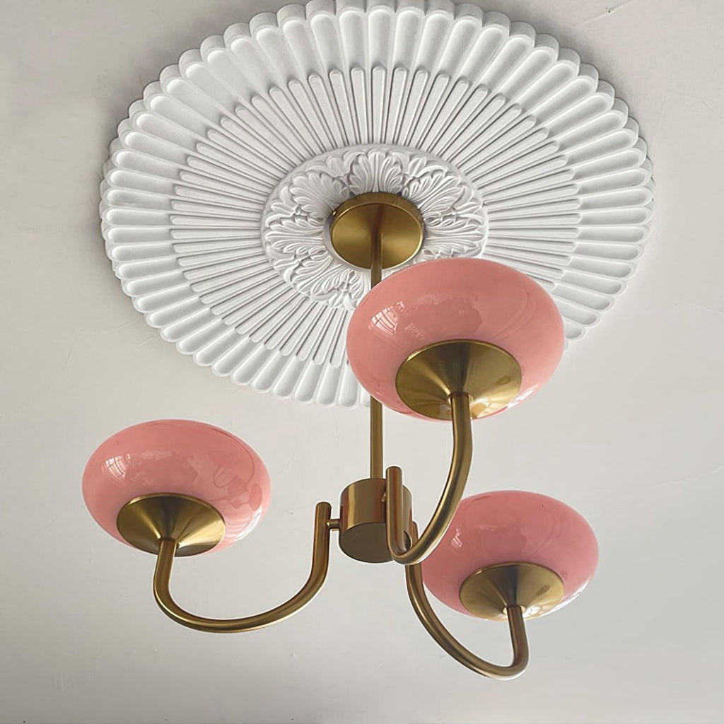 Marshmallow Chandelier, Hand-Sprayed Glass Shades, E26, 3 or 5 Light