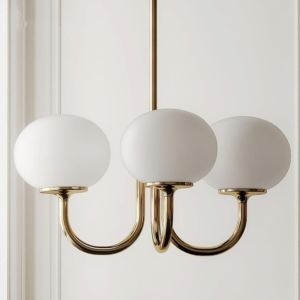 Marshmallow Chandelier, Hand-Sprayed Glass Shades, E26, 3 or 5 Light