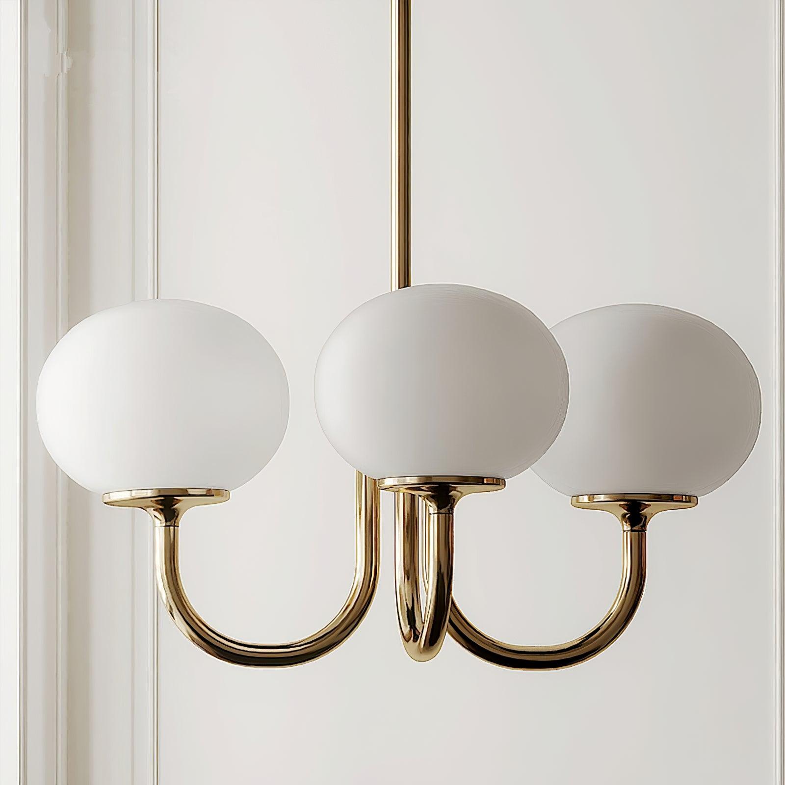 Marshmallow Chandelier, Hand-Sprayed Glass Shades, E26, 3 or 5 Light