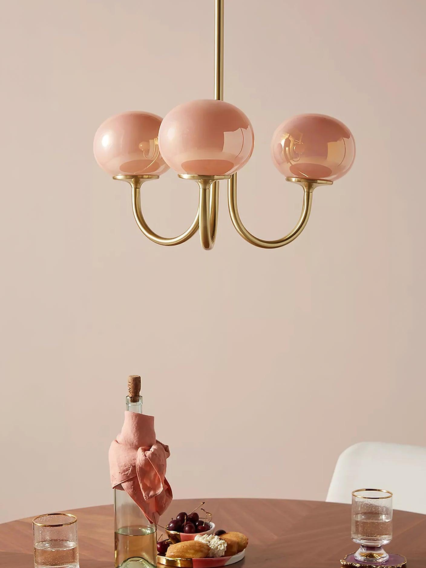 Marshmallow Chandelier, Hand-Sprayed Glass Shades, E26, 3 or 5 Light