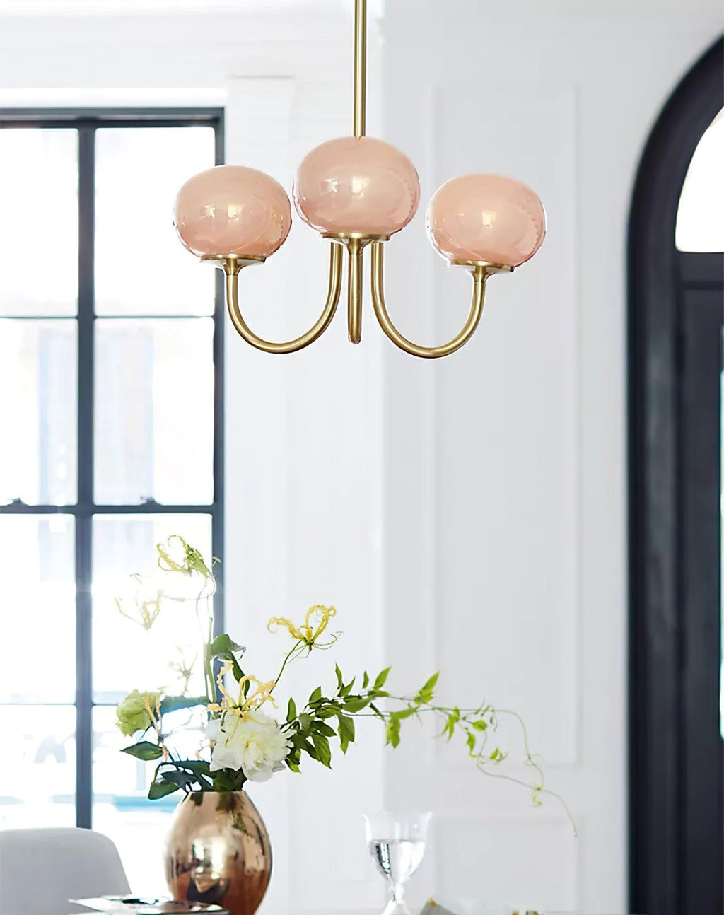 Marshmallow Chandelier, Hand-Sprayed Glass Shades, E26, 3 or 5 Light