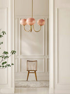 Marshmallow Chandelier, Hand-Sprayed Glass Shades, E26, 3 or 5 Light