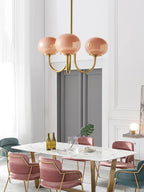 Marshmallow Chandelier, Hand-Sprayed Glass Shades, E26, 3 or 5 Light