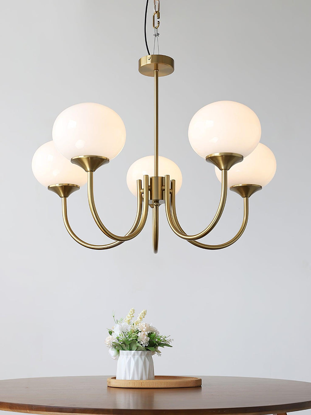 Marshmallow Chandelier, Hand-Sprayed Glass Shades, E26, 3 or 5 Light