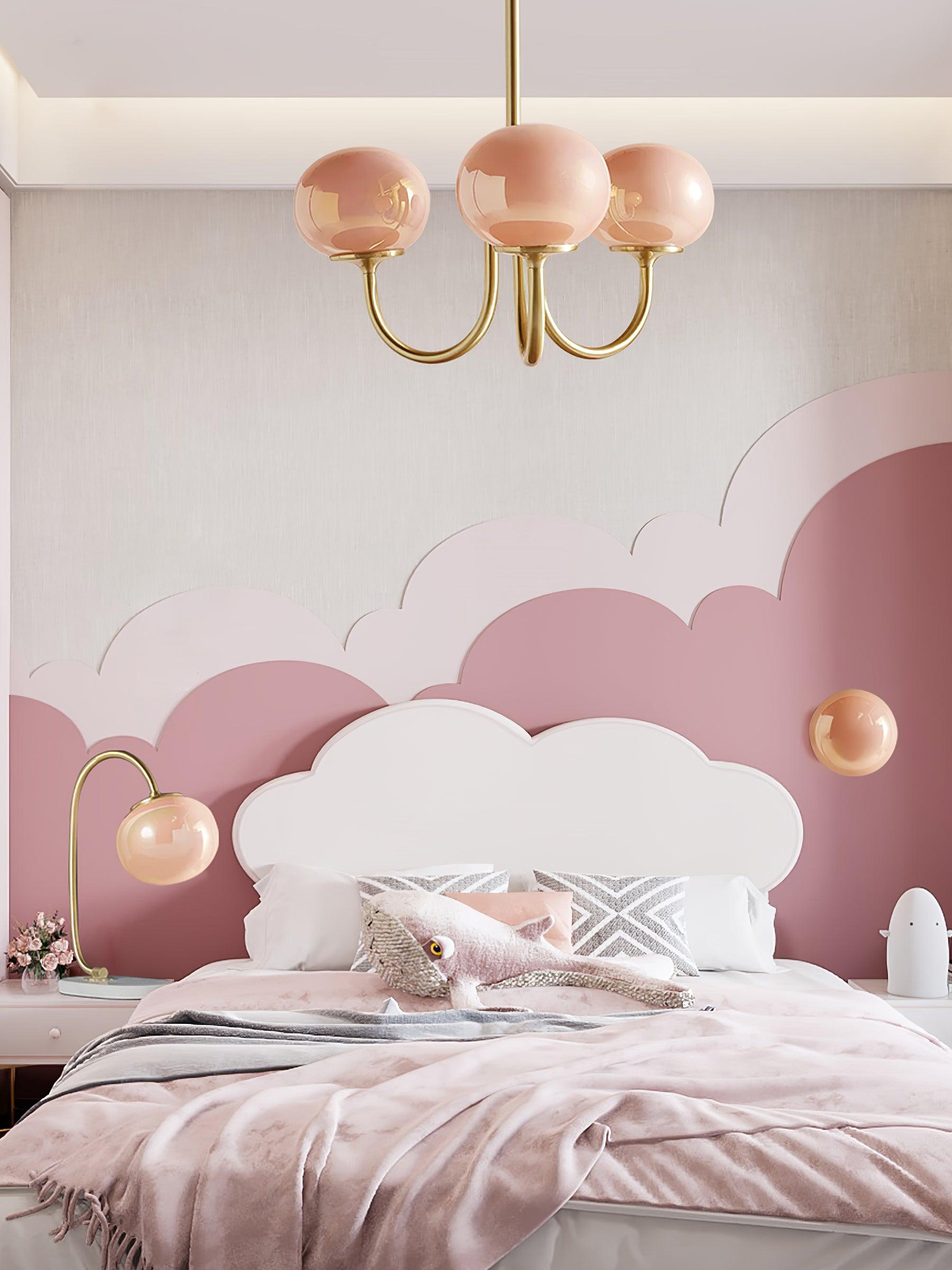 Marshmallow Chandelier, Hand-Sprayed Glass Shades, E26, 3 or 5 Light