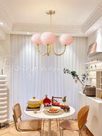 Marshmallow Chandelier, Hand-Sprayed Glass Shades, E26, 3 or 5 Light