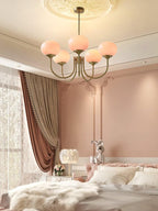 Marshmallow Chandelier, Hand-Sprayed Glass Shades, E26, 3 or 5 Light