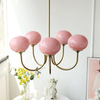 Marshmallow Chandelier, Hand-Sprayed Glass Shades, E26, 3 or 5 Light