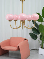Marshmallow Chandelier, Hand-Sprayed Glass Shades, E26, 3 or 5 Light