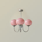Five-light Marshmallow chandelier suspended in an elegant interior