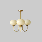 Marshmallow chandelier shade and body finish combinations shown together