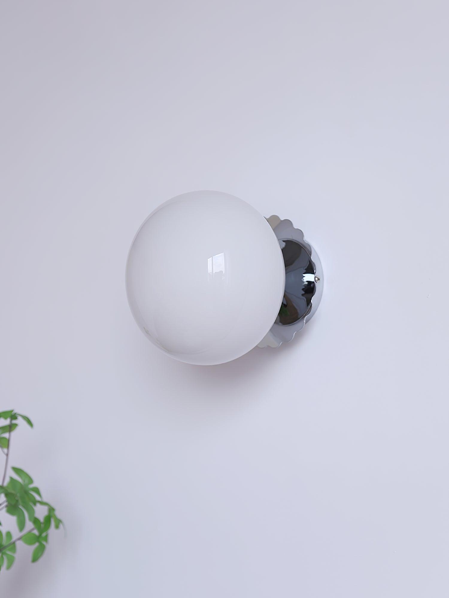 Væglampe, skumfidusfarvet glas, guld eller krom, E26/E27, konvertibel