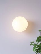 Væglampe, skumfidusfarvet glas, guld eller krom, E26/E27, konvertibel