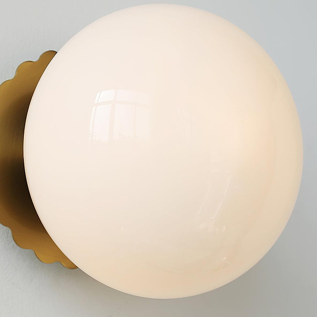 Væglampe, skumfidusfarvet glas, guld eller krom, E26/E27, konvertibel