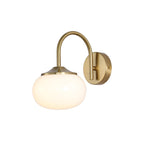 Front view of this Clérachic wall light in copper and white glass, unlit, on a plain white background.
