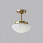 Art Deco ceiling light detail showing glass shade profile