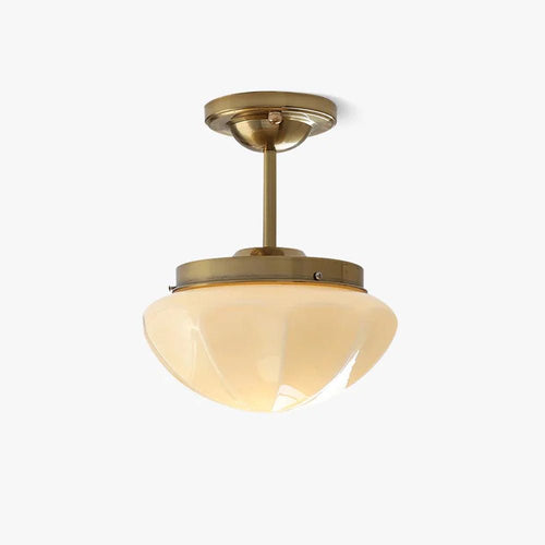 Art Deco mini ceiling light with warm light through glass