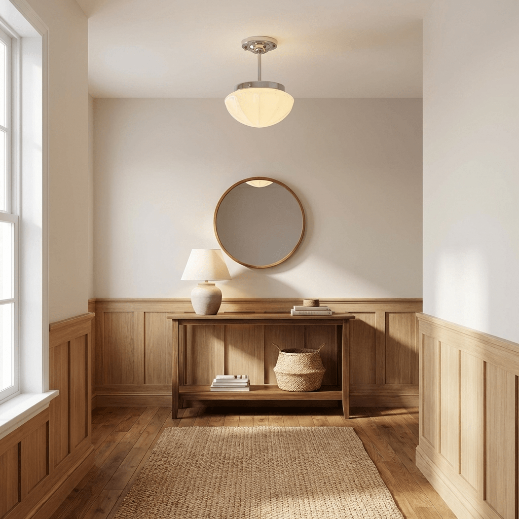 Loftlampe, Marta Art Deco glas lampskærm, guld eller krom, E26/E27