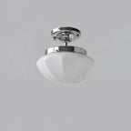 Art Deco mini pendant light with metal frame and glass shade