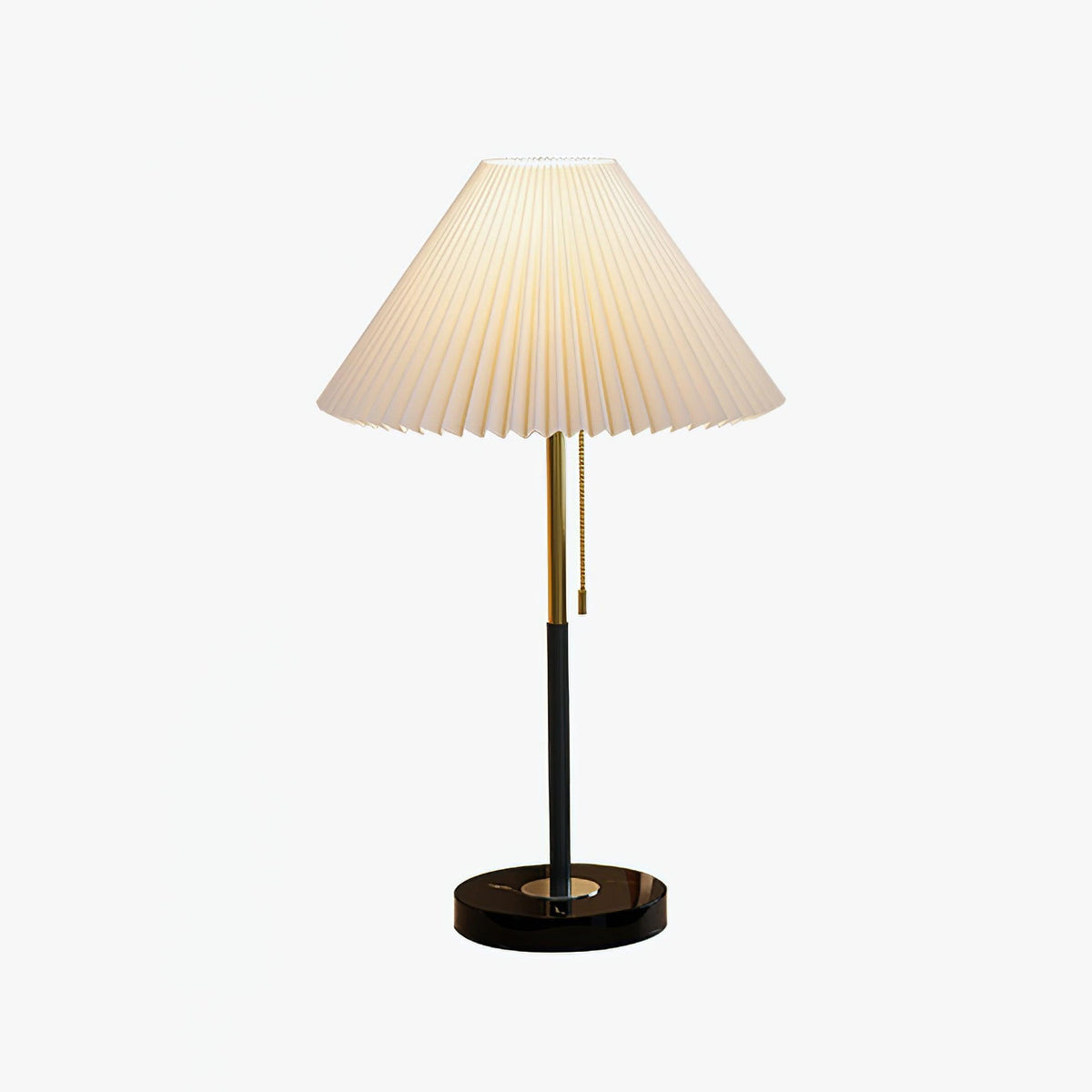 Clérachic pleated-shade table lamp shown unlit and upright against a plain white backdrop.