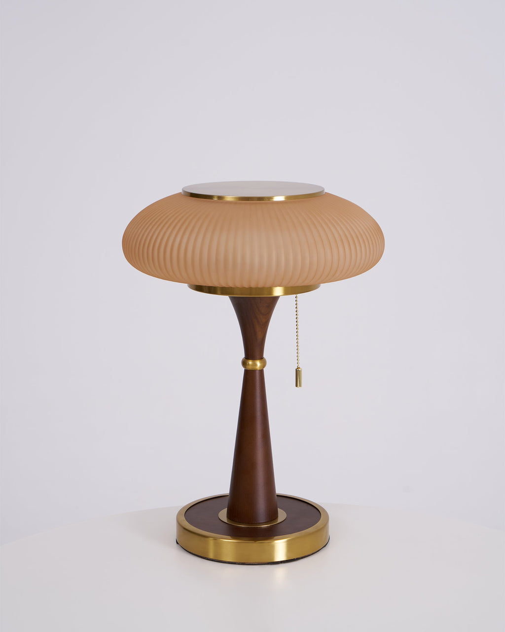 Table Lamp, Matsutake Mushroom Glass Shade, Amber or White, G9 Plug-In