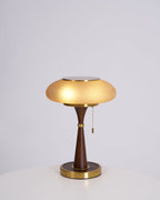 Table Lamp, Matsutake Mushroom Glass Shade, Amber or White, G9 Plug-In