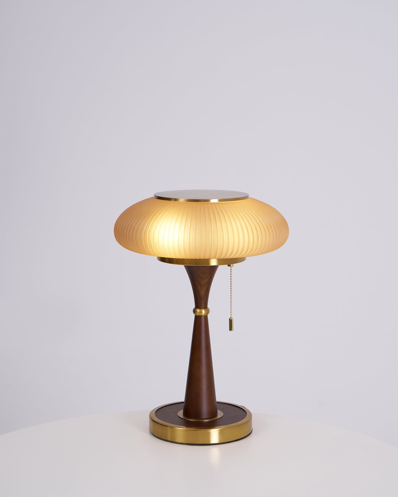 Table Lamp, Matsutake Mushroom Glass Shade, Amber or White, G9 Plug-In