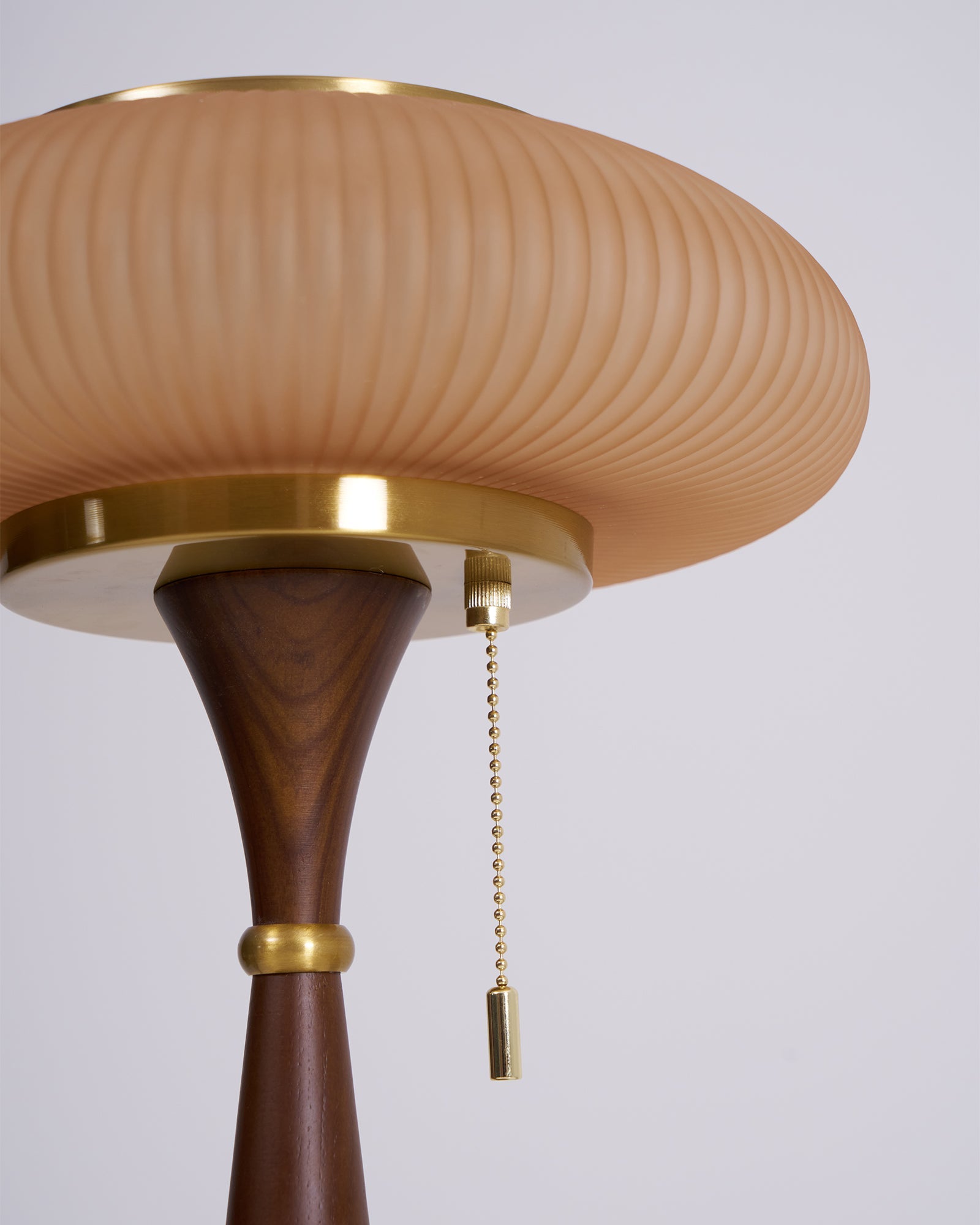 Table Lamp, Matsutake Mushroom Glass Shade, Amber or White, G9 Plug-In