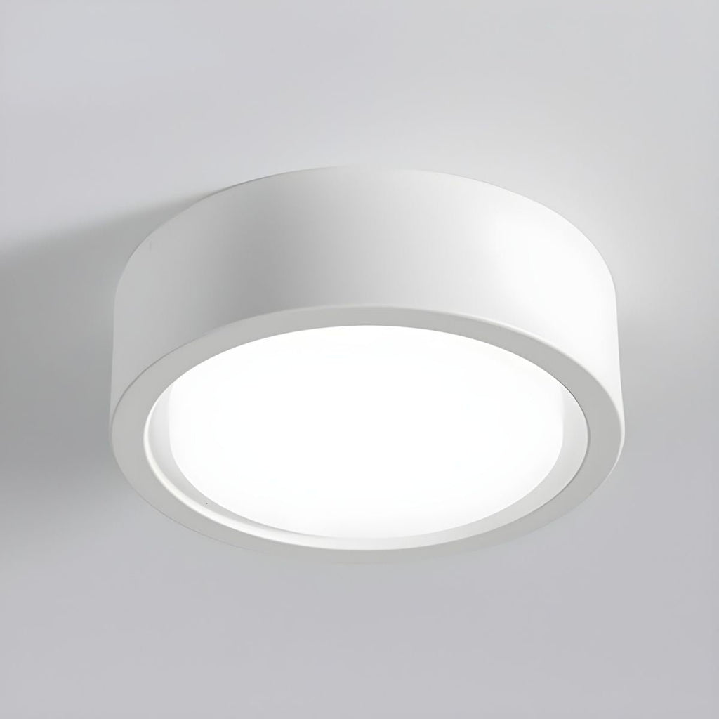 12-Inch Matte Iron Ceiling Light, Cylindrical Flush-Mount Fixture