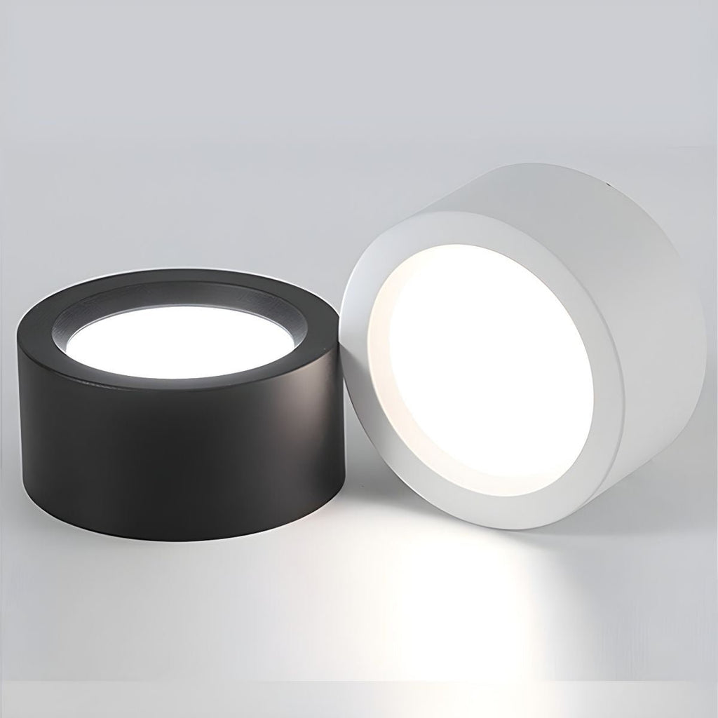 12-Inch Matte Iron Ceiling Light, Cylindrical Flush-Mount Fixture