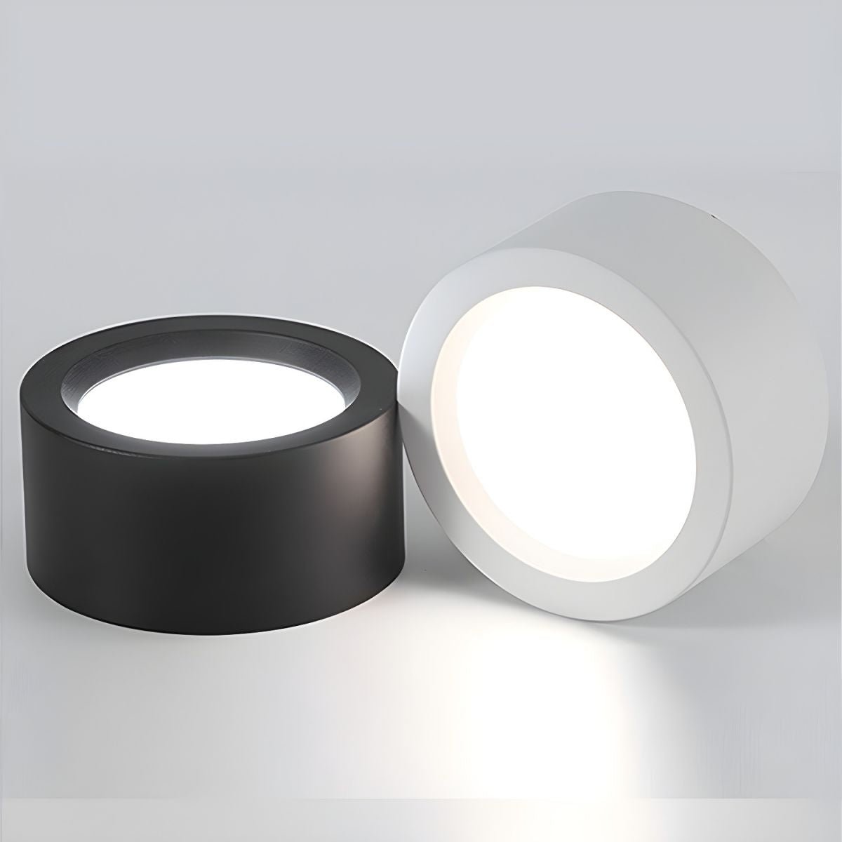 12-Inch Matte Iron Ceiling Light, Cylindrical Flush-Mount Fixture