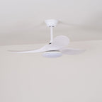 Ceiling fan light with natural wood blades and integrated LED
