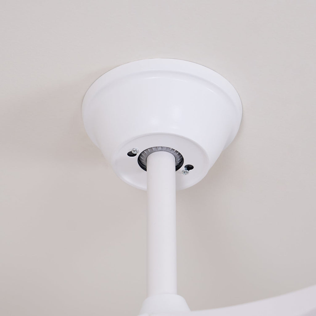 Solid wood blade ceiling fan light with central LED panel
