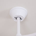 Solid wood blade ceiling fan light with central LED panel