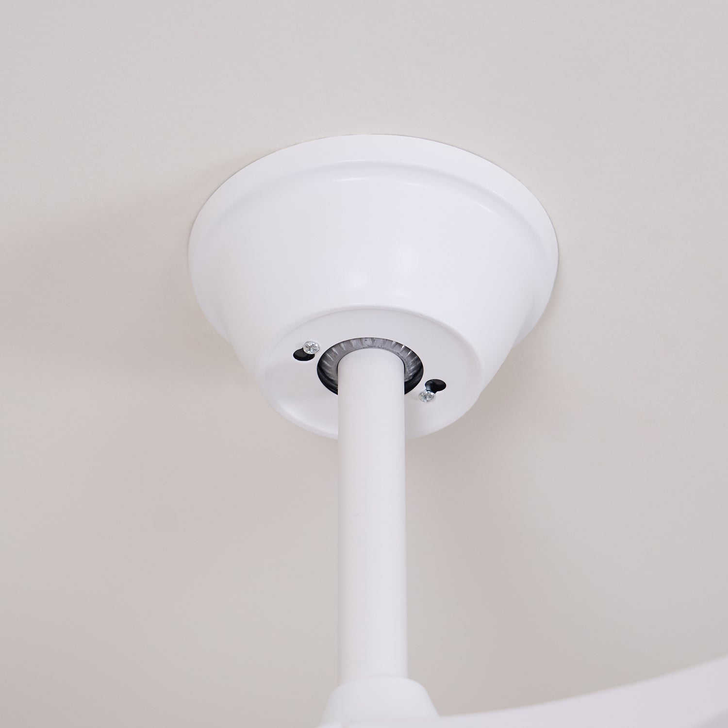 Solid wood blade ceiling fan light with central LED panel