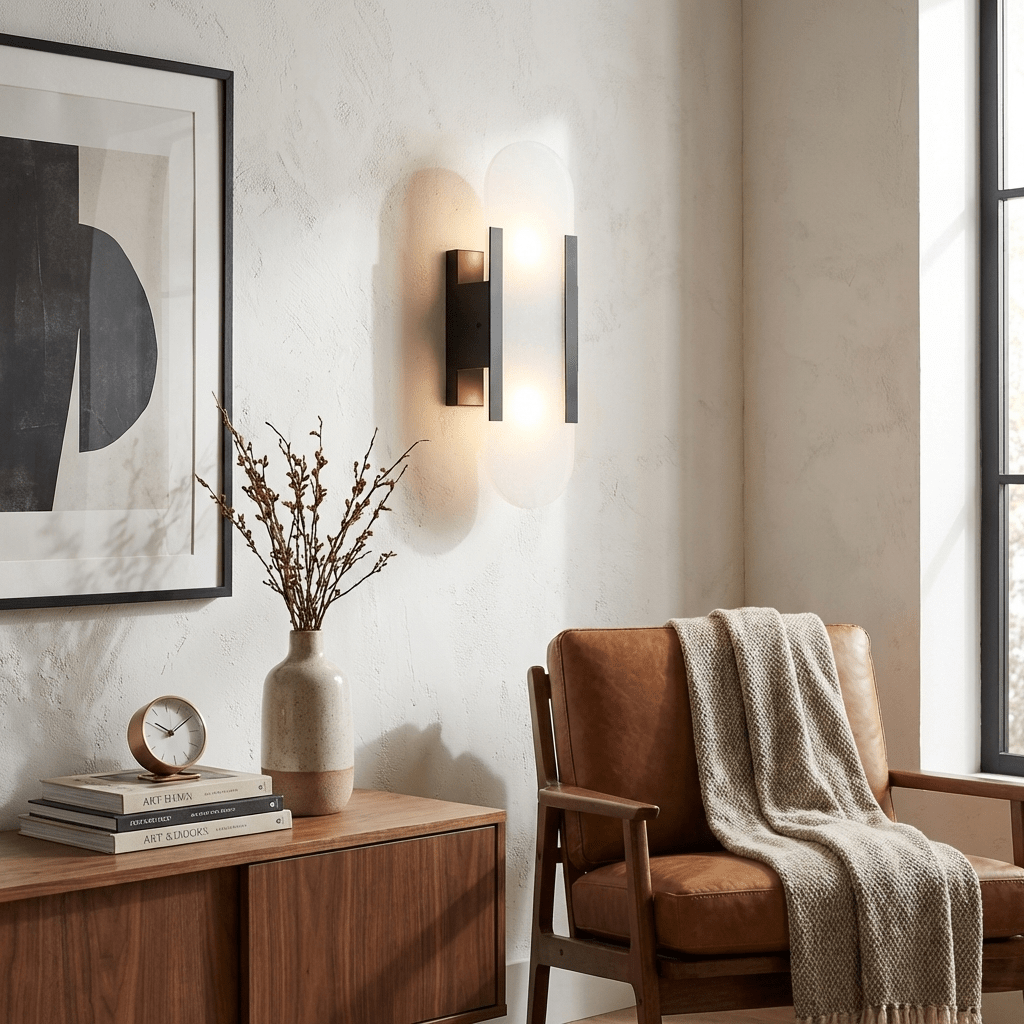 Alabaster stone wall sconce with soft warm radiance