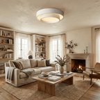 Cylinder ceiling light shown against a plain backdrop