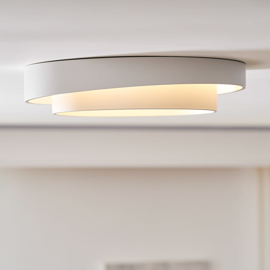 Melody Ceiling Light, Cylinder Shade, Integrated LED, White Grey Black