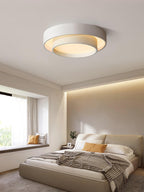 Grey cylinder ceiling light mounted flush overhead