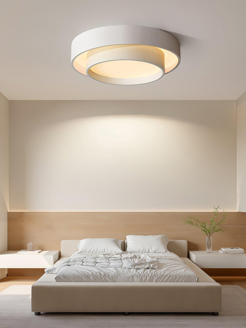 Cylinder ceiling light shown close to the ceiling