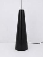 The plain black conical base of this Clérachic floor lamp shown alone, its glossy lacquered finish visible with no globes attached.