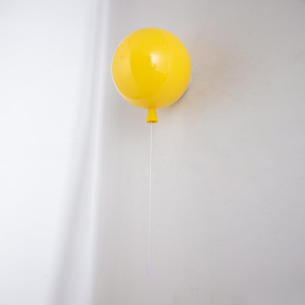 Balloon wall light with pull cord switch and warm glow