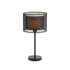Mesh Shade Table Lamp, LED Light With Slim Metal Stem, 15-Inch