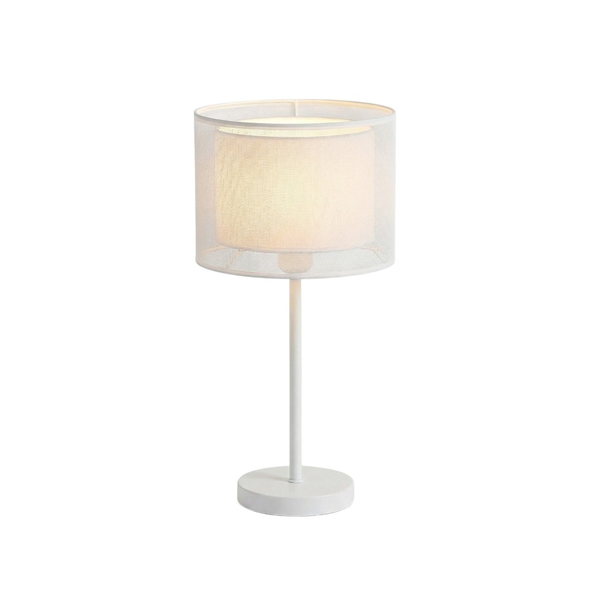 Mesh Shade Table Lamp, LED Light With Slim Metal Stem, 15-Inch