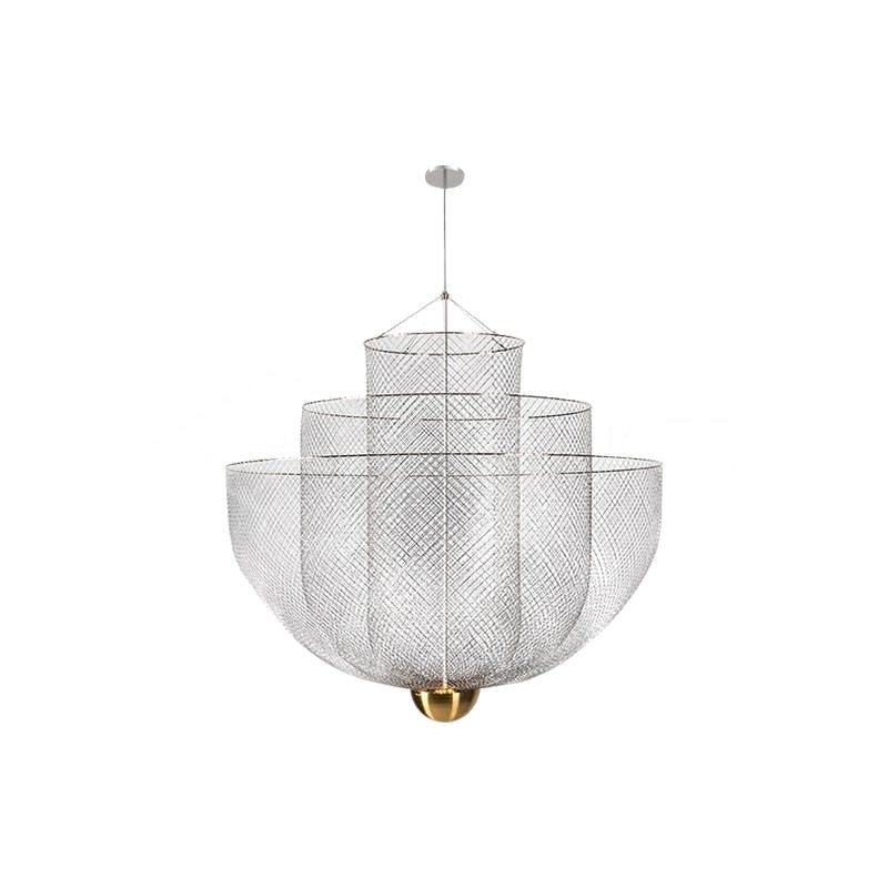 Wirework sphere pendant light with warm integrated LED glow