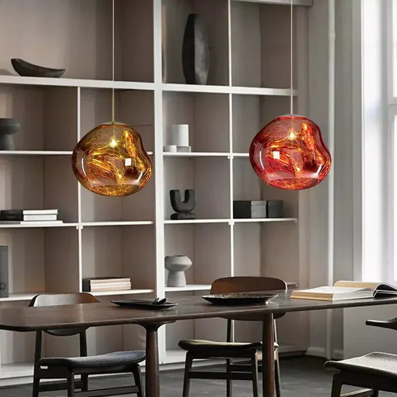 Suspension sphérique en métal irrégulier, interrupteur à bouton-poussoir, 12 pouces