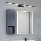 Black linear wall light shown close to the wall surface