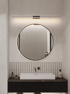Linear Wall Light, Slim Metal LED Bar, Black, Dimmable, for Mirror or Vanity