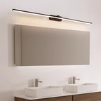 Linear wall light shown lit in a contemporary interior